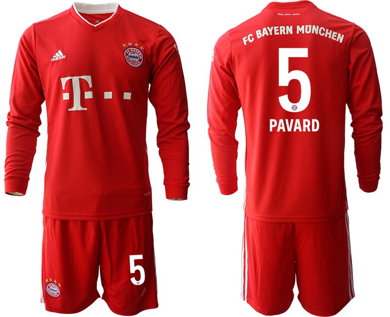 Men 2020-2021 club Bayern Munich home long sleeves #5 red Soccer Jerseys->bayern munich jersey->Soccer Club Jersey